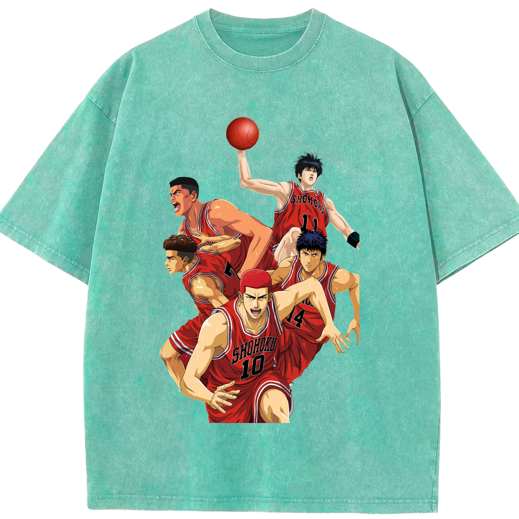 （画像用） SLAM DUNK／スラムダンク 綿100% ヴィンテージ風 半袖Tシャツ（フロントプリント）